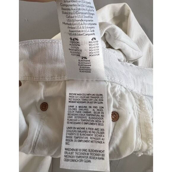 Mother Jeans The Weekender Fray Squeeze It White Stretch Denim Size 32 - Picture 8 of 14